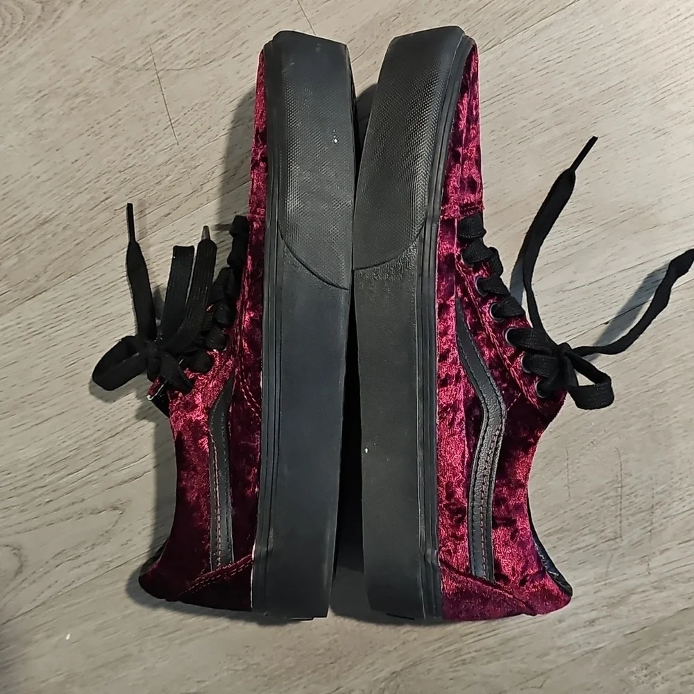 Vans Off The Wall Burnt Russet Maroon Crushed. Vans Velvet Maroon Sneakers - Picture 8 of 11